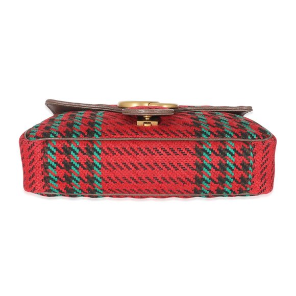 Gucci Multicolor Houndstooth Wool Small GG Marmont Shoulder Bag - Picture 5 of 8